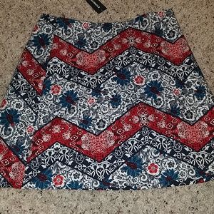 Express patterned mini skirt